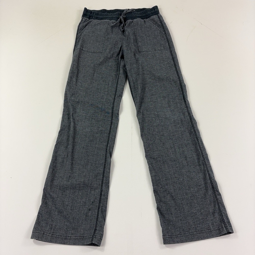 PrAna Pants Womens Small Gray Breathe Drawstring Waist Wide Leg Travel Chino